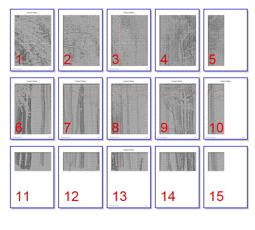Stitching Jules Design Cross Stitch Pattern Forest Winter Trees Blizzard Landscape Monochrome Black White Counted Cross Stitch Pattern PDF Digital Download Pattern Keeper Ready