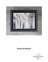 Thumbnail for Stitching Jules Design Cross Stitch Pattern Forest Winter Trees Blizzard Landscape Monochrome Black White Counted Cross Stitch Pattern PDF Digital Download Pattern Keeper Ready