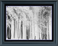 Thumbnail for Stitching Jules Design Cross Stitch Pattern Forest Winter Trees Blizzard Landscape Monochrome Black White Counted Cross Stitch Pattern PDF Digital Download Pattern Keeper Ready