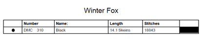 Stitching Jules Design Cross Stitch Pattern Fox Winter Animal Wildlife Snow Monochrome Cross Stitch Needlepoint Embroidery Pattern