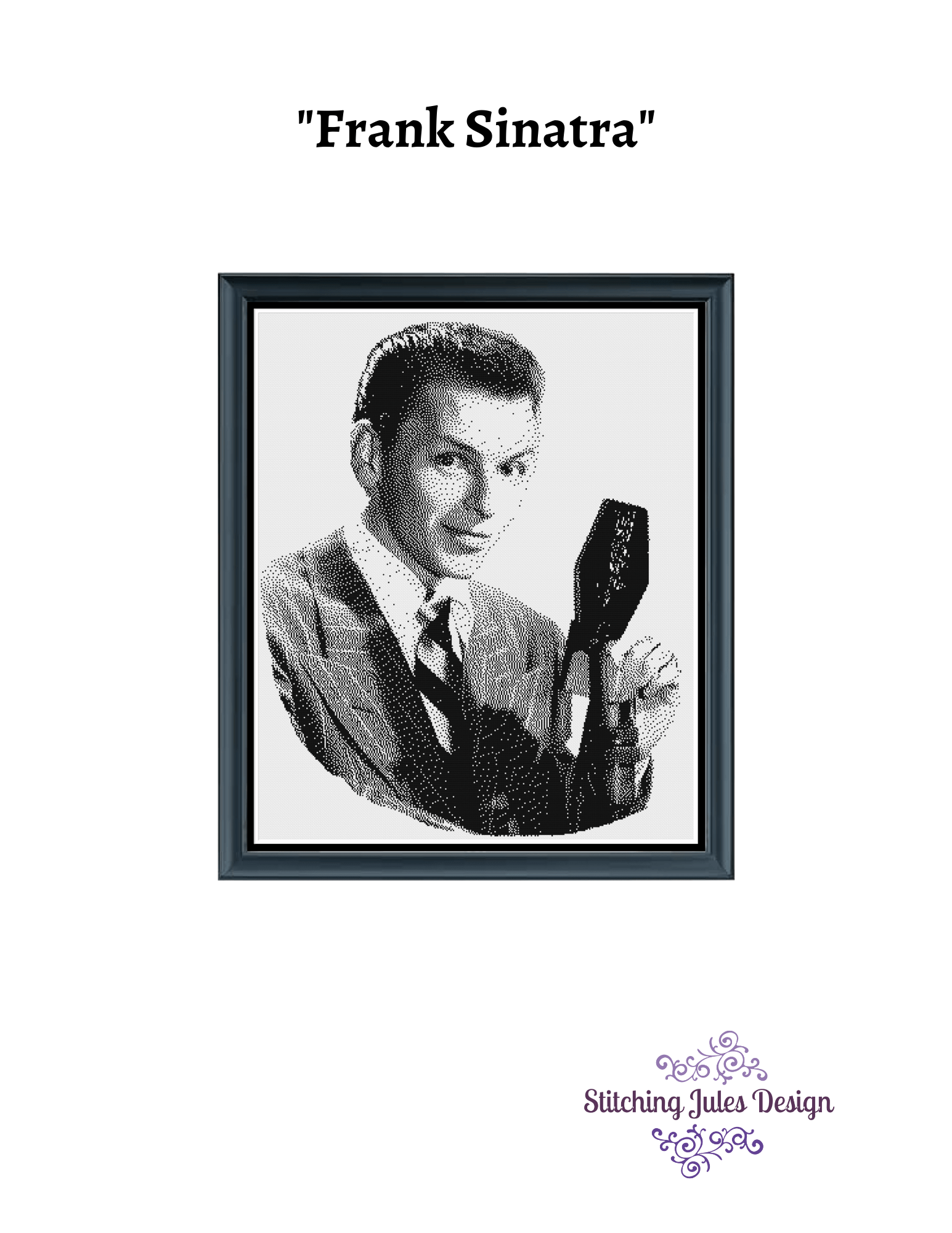 Stitching Jules Design Cross Stitch Pattern Frank Sinatra Vintage Singer American Icon Cross Stitch Pattern | Digital PDF Download