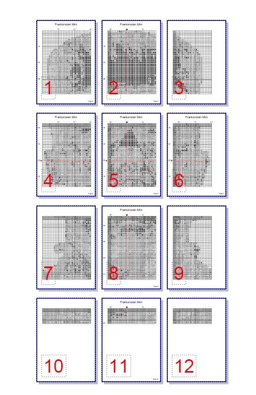 Stitching Jules Design Cross Stitch Pattern Frankenstein&#39;s Monster Mini Cross-Stitch Pattern | Instant PDF Download