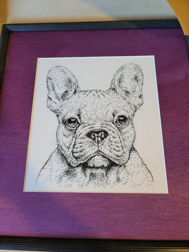 Stitching Jules Design Cross Stitch Pattern French Bulldog Monochrome Cross Stitch Embroidery Needlepoint Pattern PDF Download