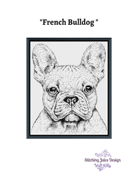 Thumbnail for Stitching Jules Design Cross Stitch Pattern French Bulldog Monochrome Cross Stitch Embroidery Needlepoint Pattern PDF Download
