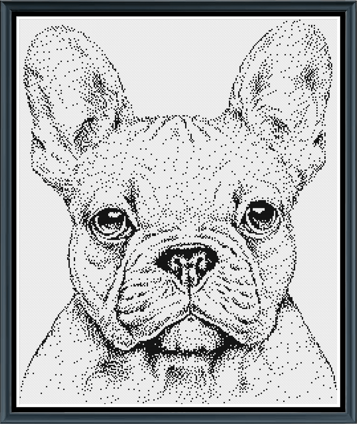 Stitching Jules Design Cross Stitch Pattern French Bulldog Monochrome Cross Stitch Embroidery Needlepoint Pattern PDF Download