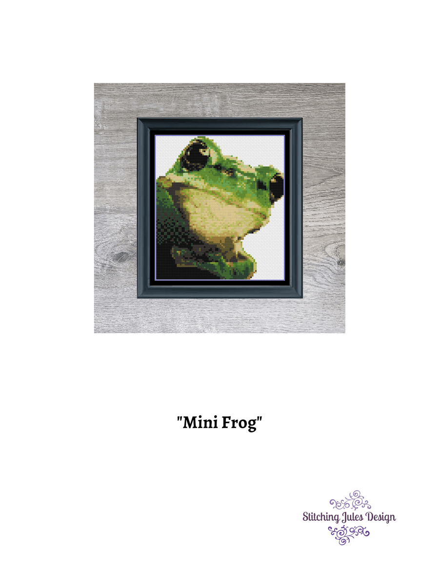 Stitching Jules Design Cross Stitch Pattern Frog Cross Stitch Pattern | Mini Small Cross Stitch Pattern | Physical Or PDF Instant Download Pattern Options