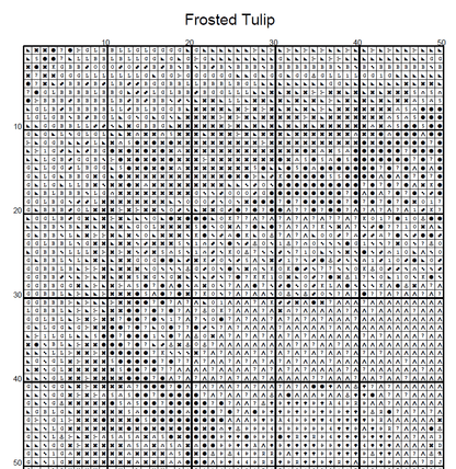 Stitching Jules Design Cross Stitch Pattern Frosted Tulip Winter Flower Full Coverage Counted Cross-Stitch Pattern (Digital Download)