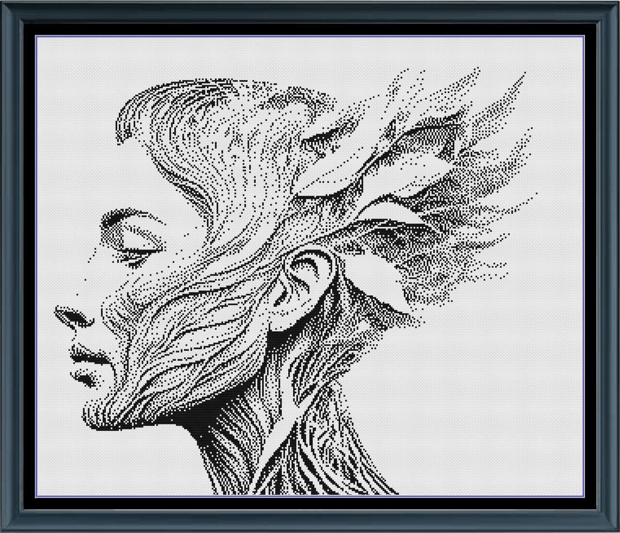 Stitching Jules Design Cross Stitch Pattern Garden Woman Monochrome