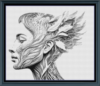 Thumbnail for Stitching Jules Design Cross Stitch Pattern Garden Woman Monochrome