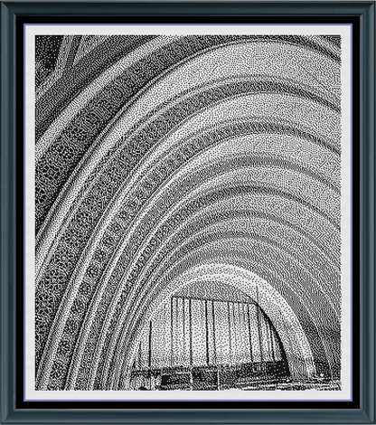 Stitching Jules Design Cross Stitch Pattern Garrick Theater Chicago Architecture Monochrome Counted Cross-Stitch Pattern (Digital Download)