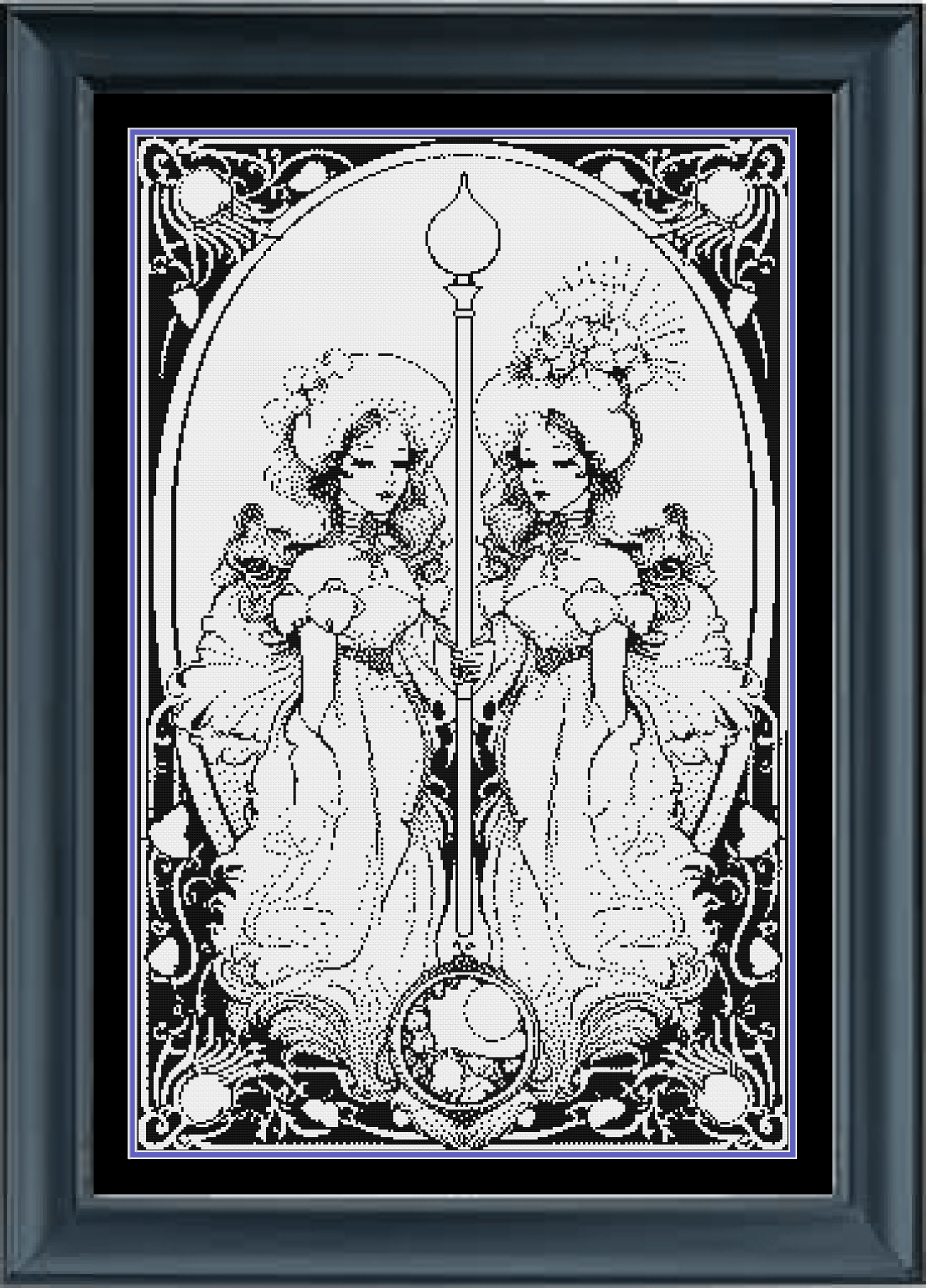 Lady in the Moon Stained Glass Pattern - Digital Download PDF