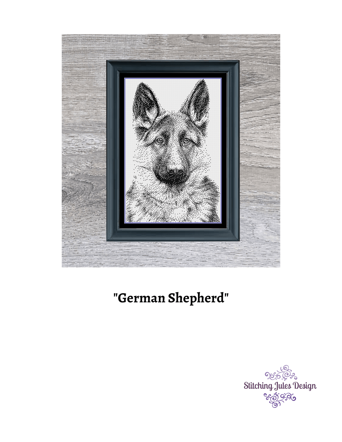 Stitching Jules Design Cross Stitch Pattern German Sheperd Dog Cross Stitch Pattern | Dog Cross Stitch Pattern | Blackwork | Instant PDF Download And Physical Pattern Options