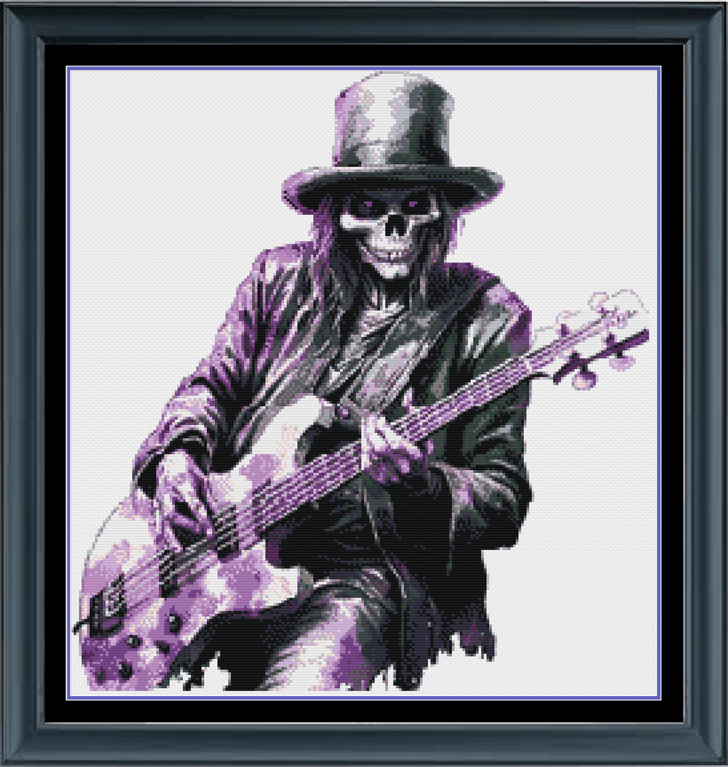 Stitching Jules Design Cross Stitch Pattern Ghostly Guitarist Halloween Music Counted Cross Stitch Pattern | Instant Download PDF