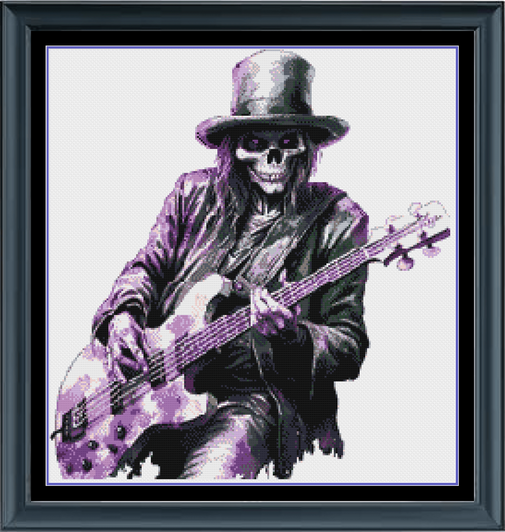 Stitching Jules Design Cross Stitch Pattern Ghostly Guitarist Halloween Music Counted Cross Stitch Pattern | Instant Download PDF