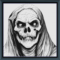 Thumbnail for Stitching Jules Design Cross Stitch Pattern Ghoul in Monochrome