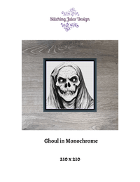 Thumbnail for Stitching Jules Design Cross Stitch Pattern Ghoul in Monochrome