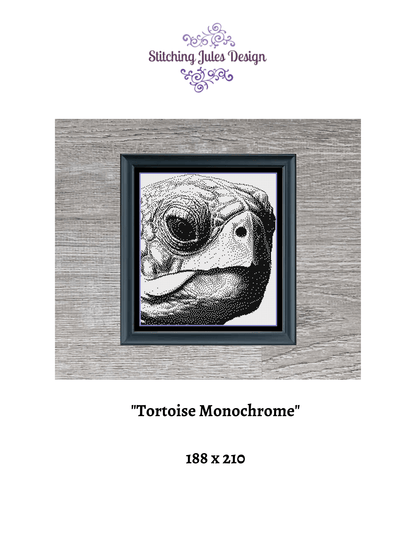 Stitching Jules Design Cross Stitch Pattern Giant Tortoise Head Cross-Stitch Pattern Instant PDF Download