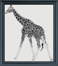 Thumbnail for Stitching Jules Design Cross Stitch Pattern Digital PDF Download - $10 Giraffe Cross Stitch Pattern | Animal Cross Stitch Pattern | Blackwork | Instant PDF Download And Physical Pattern Options