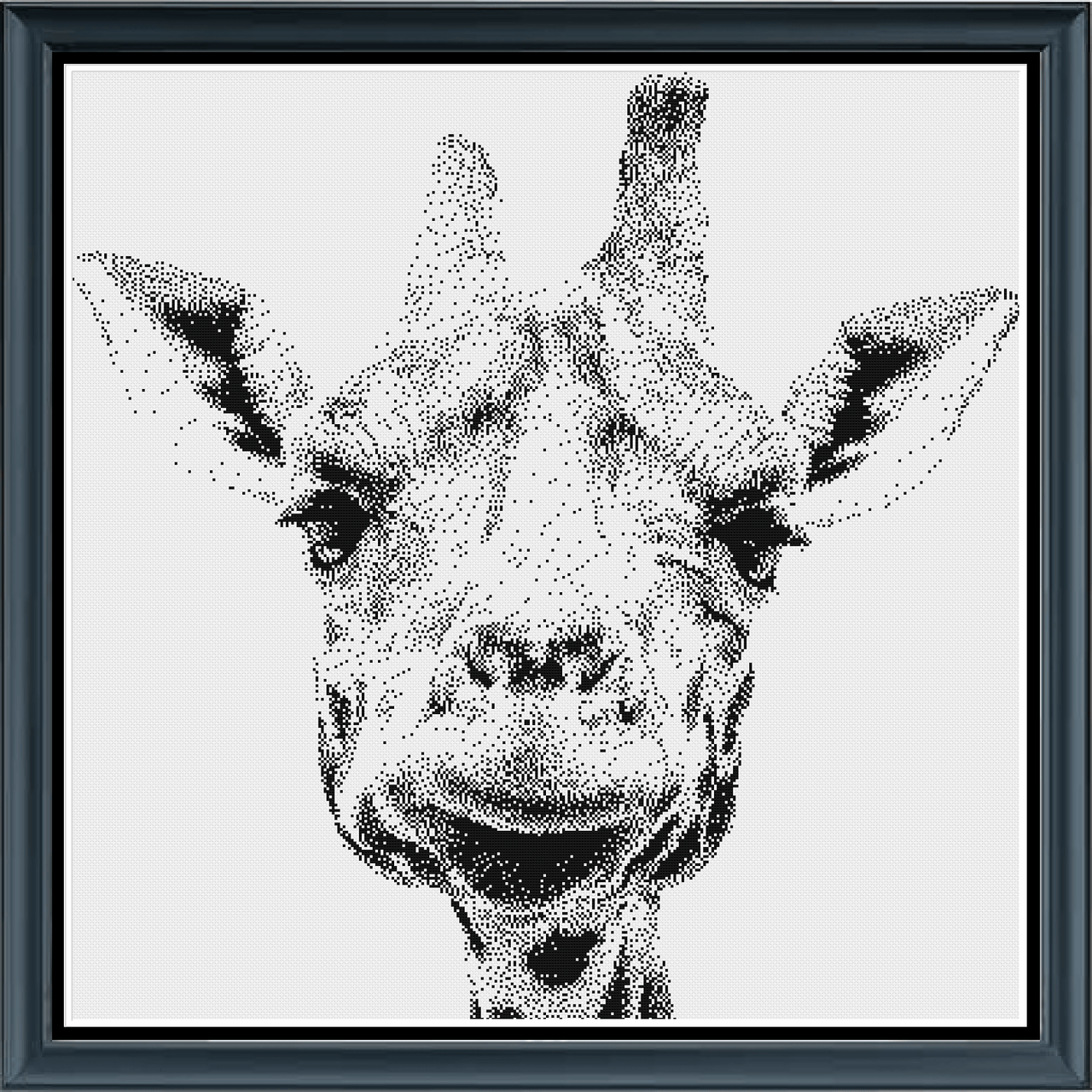 Stitching Jules Design Cross Stitch Pattern Giraffe Selfie Monochrome Cross Stitch Pattern PDF Download