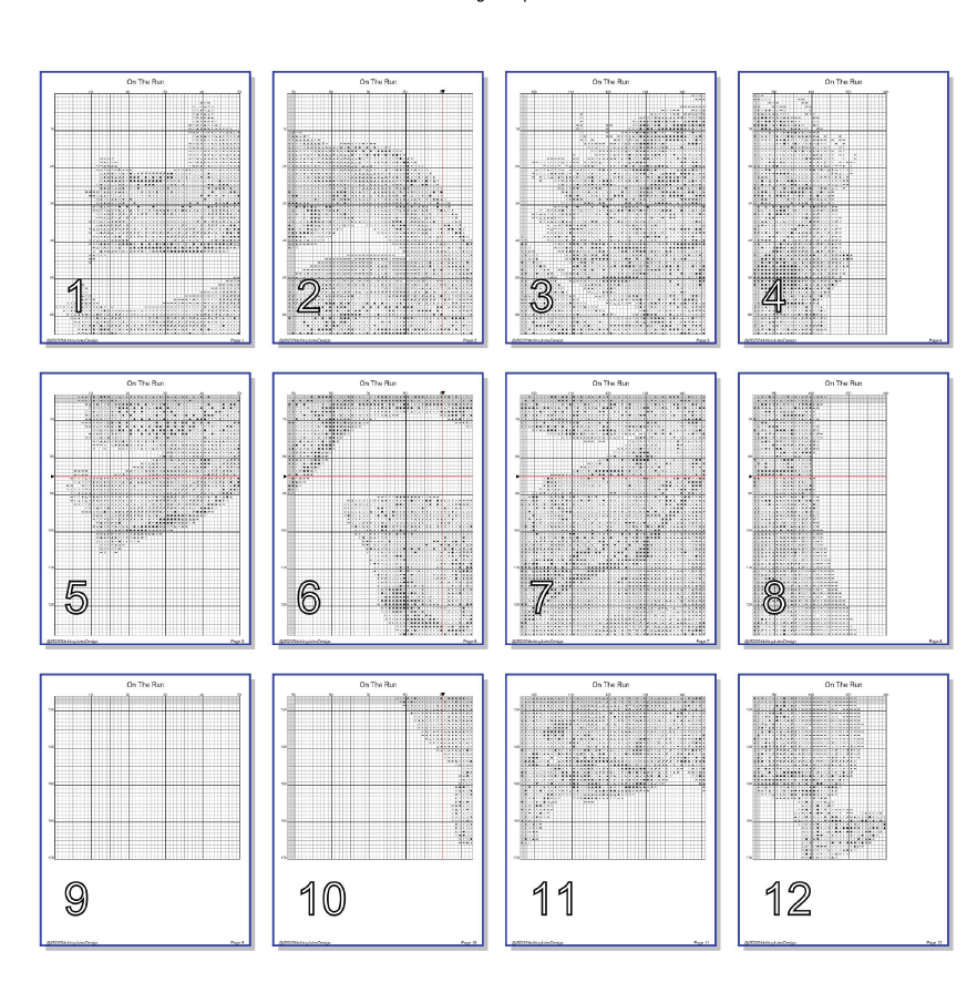 Stitching Jules Design Cross Stitch Pattern Girl Running Autumn Fall Mini Counted Cross-Stitch Pattern (Digital Download)