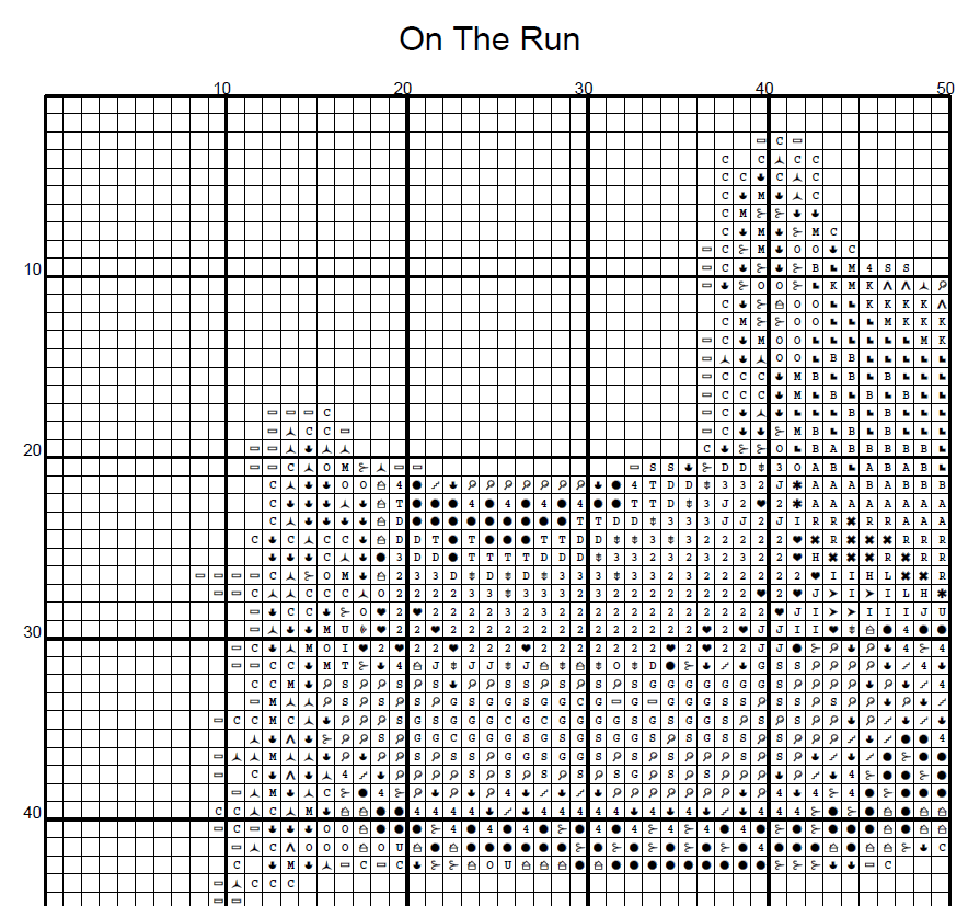 Stitching Jules Design Cross Stitch Pattern Girl Running Autumn Fall Mini Counted Cross-Stitch Pattern (Digital Download)
