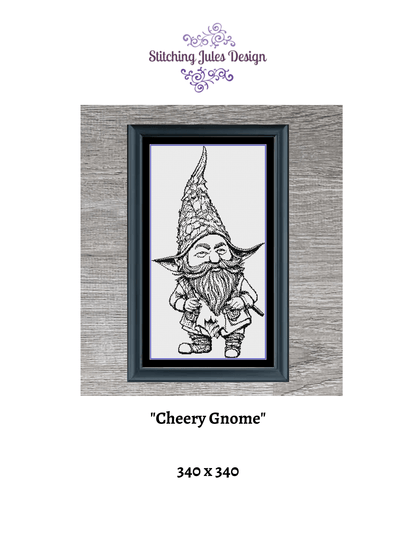 Stitching Jules Design Cross Stitch Pattern Gnome Dwarf Fantasy Cross Stitch Pattern | Monochrome Blackwork | Instant Download PDF
