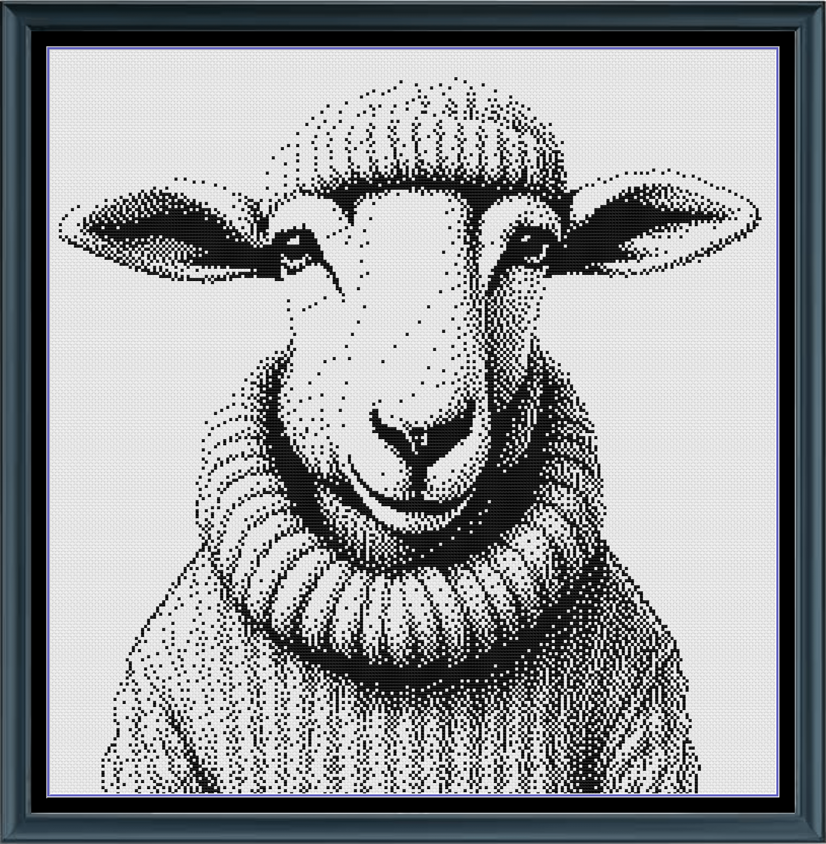 Stitching Jules Design Cross Stitch Pattern Goat Animal Clothes Sweater Funny Monochrome Blackwork Counted Cross Stitch Pattern Digital Download