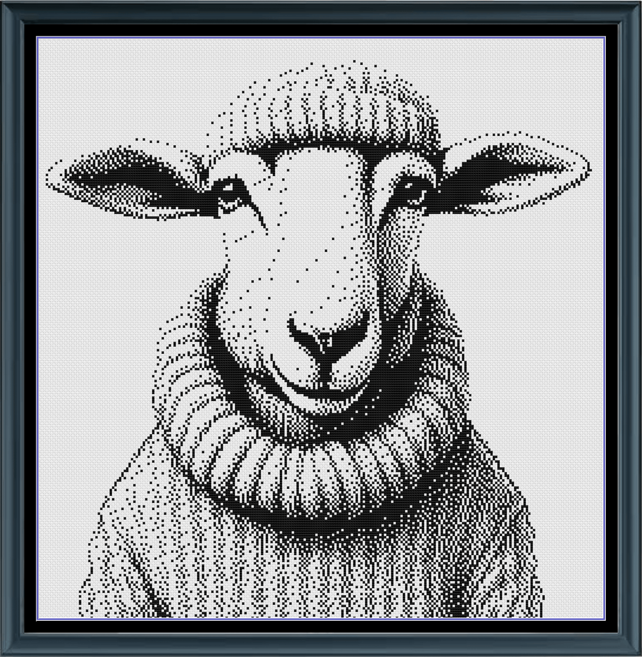 Stitching Jules Design Cross Stitch Pattern Goat Animal Clothes Sweater Funny Monochrome Blackwork Counted Cross Stitch Pattern Digital Download