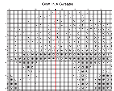 Stitching Jules Design Cross Stitch Pattern Goat Animal Clothes Sweater Funny Monochrome Blackwork Counted Cross Stitch Pattern Digital Download