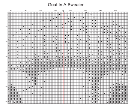 Stitching Jules Design Cross Stitch Pattern Goat Animal Clothes Sweater Funny Monochrome Blackwork Counted Cross Stitch Pattern Digital Download
