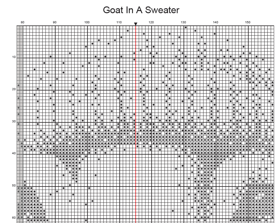 Stitching Jules Design Cross Stitch Pattern Goat Animal Clothes Sweater Funny Monochrome Blackwork Counted Cross Stitch Pattern Digital Download