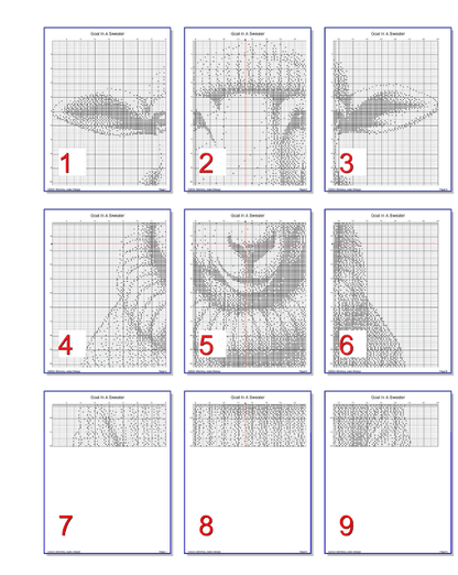 Stitching Jules Design Cross Stitch Pattern Goat Animal Clothes Sweater Funny Monochrome Blackwork Counted Cross Stitch Pattern Digital Download