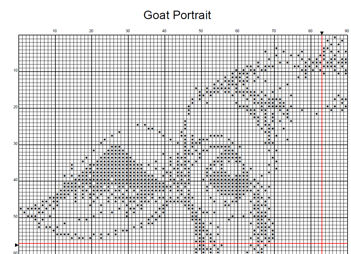 Stitching Jules Design Cross Stitch Pattern Goat Barnyard Animal Monochrome Counted Cross-Stitch Pattern (Digital Download)