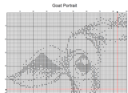 Stitching Jules Design Cross Stitch Pattern Goat Barnyard Animal Monochrome Counted Cross-Stitch Pattern (Digital Download)
