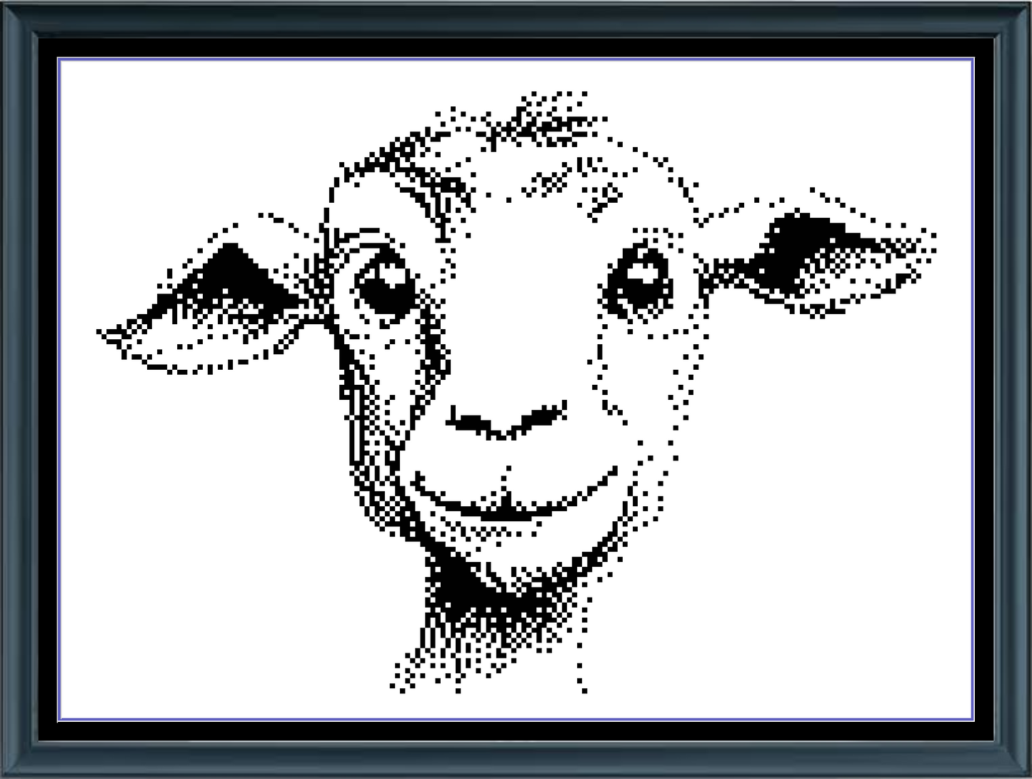 Stitching Jules Design Cross Stitch Pattern Goat Barnyard Animal Monochrome Counted Cross-Stitch Pattern (Digital Download)