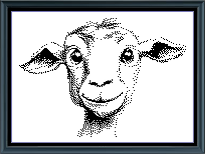 Stitching Jules Design Cross Stitch Pattern Goat Barnyard Animal Monochrome Counted Cross-Stitch Pattern (Digital Download)