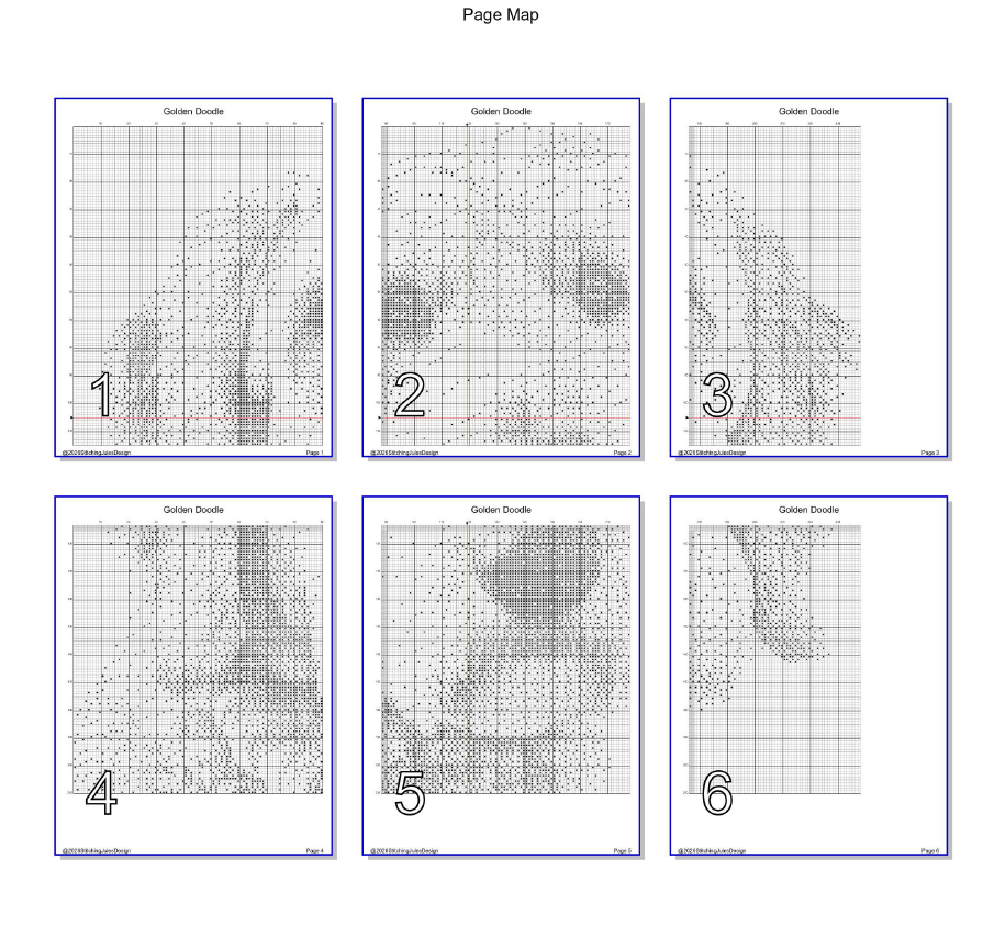 Stitching Jules Design Cross Stitch Pattern Golden Doodle Dog Breed Monochrome Counted Cross-Stitch Pattern (Digital Download)