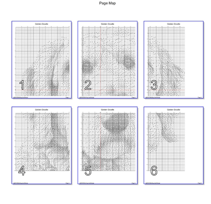 Stitching Jules Design Cross Stitch Pattern Golden Doodle Dog Breed Monochrome Counted Cross-Stitch Pattern (Digital Download)