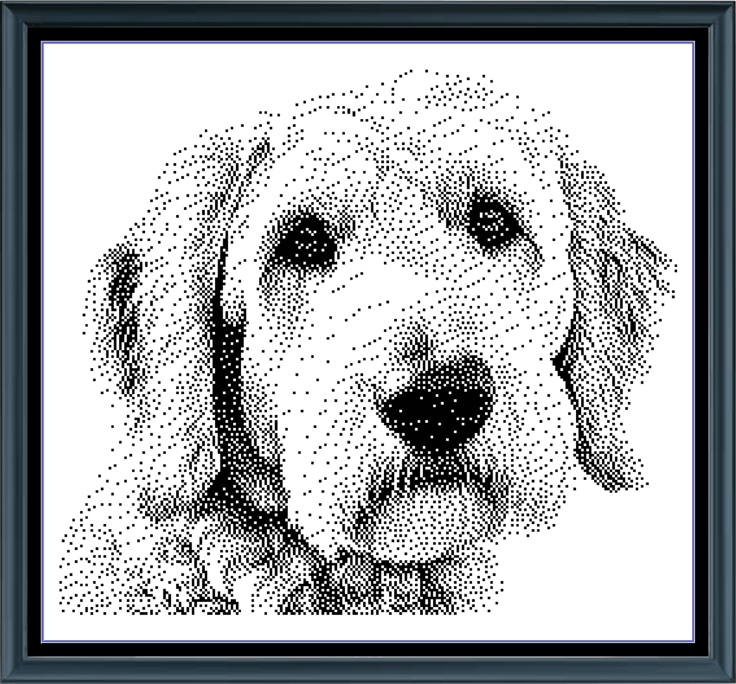 Stitching Jules Design Cross Stitch Pattern Golden Doodle Dog Breed Monochrome Counted Cross-Stitch Pattern (Digital Download)