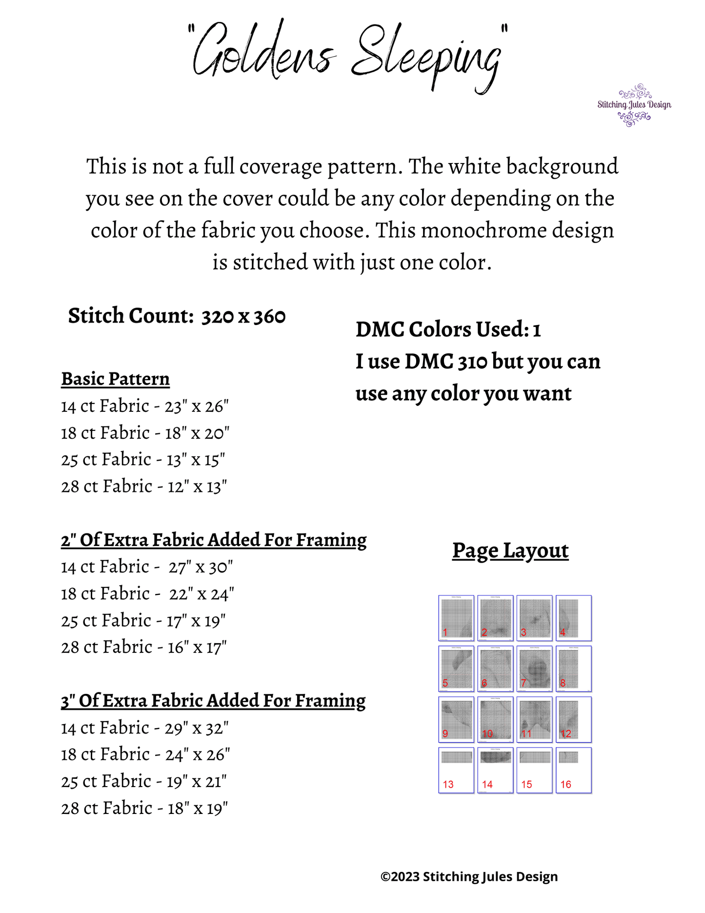 Stitching Jules Design Cross Stitch Pattern Golden Retriever Cross Stitch Pattern | Dog Cross Stitch Pattern | Blackwork | Instant PDF Download And Physical Pattern Options