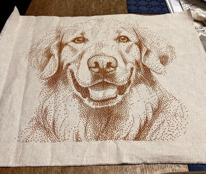 Stitching Jules Design Cross Stitch Pattern Golden Retriever Dog Monochrome Counted Cross-Stitch Pattern | Embroidery Needleart | Instant Download PDF