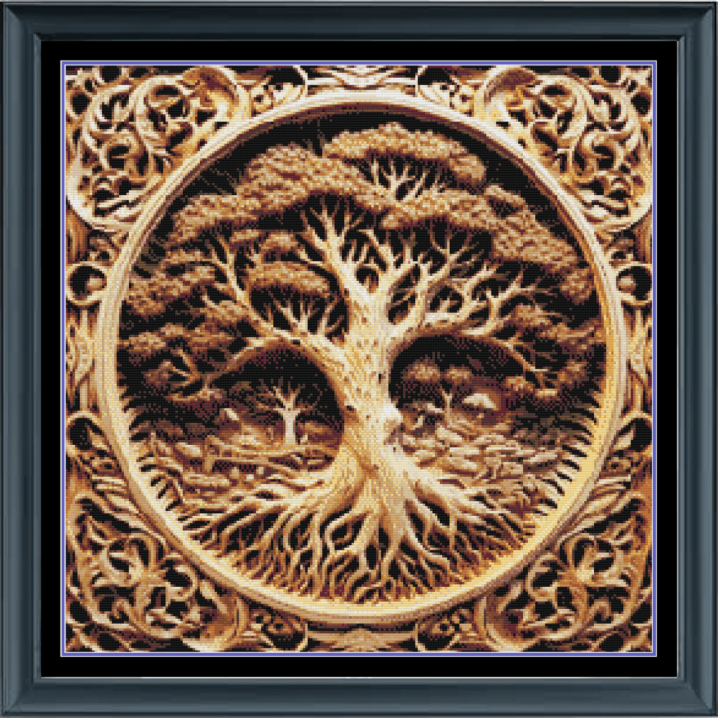 Stitching Jules Design Cross Stitch Pattern Golden Tree Of Life Counted Cross Stitch Pattern | Yggdrasil World Tree | Full Coverage | Instant Download PDF