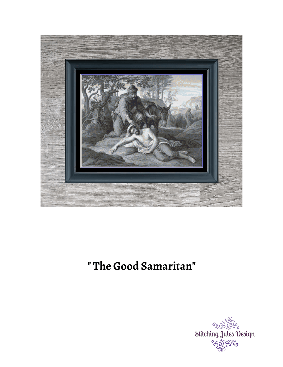 Stitching Jules Design Cross Stitch Pattern Good Samaritan Cross Stitch Pattern | Bible Cross Stitch Pattern | Digital PDF Download
