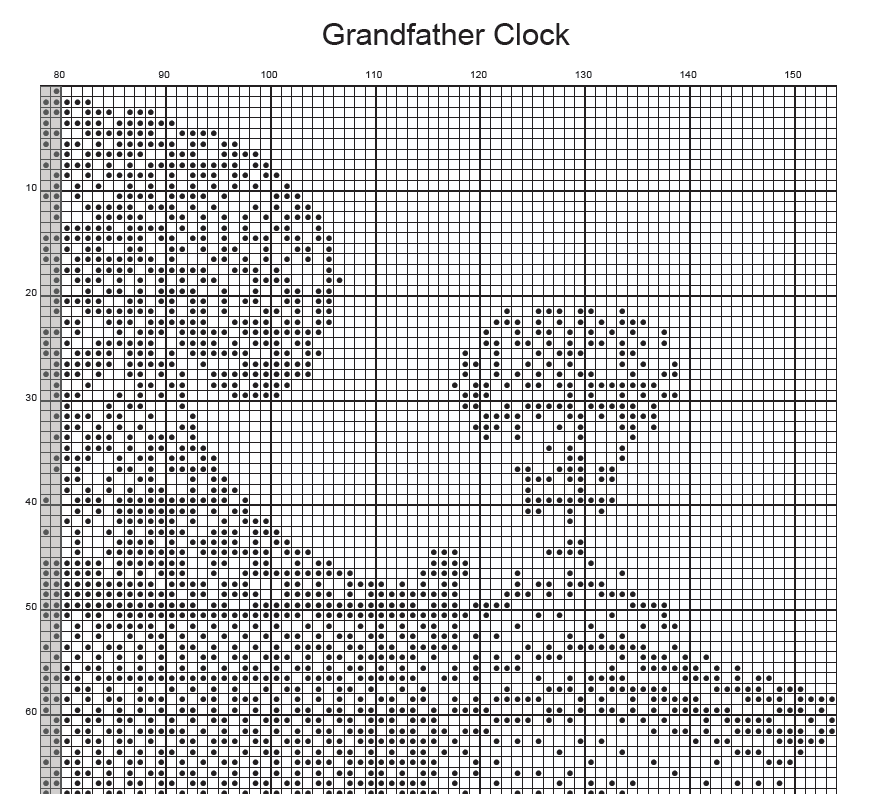 Stitching Jules Design Cross Stitch Pattern Grandfather Clock Vintage Monochrome Counted Cross-Stitch Pattern (Digital Download)