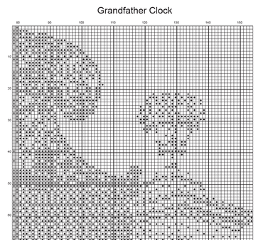 Stitching Jules Design Cross Stitch Pattern Grandfather Clock Vintage Monochrome Counted Cross-Stitch Pattern (Digital Download)