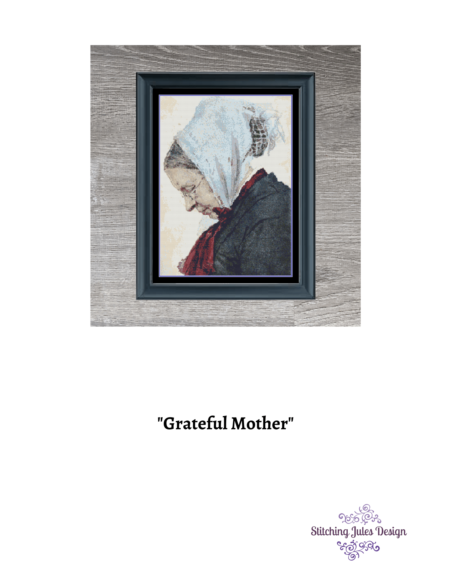 Stitching Jules Design Cross Stitch Pattern Grateful Mother Grandmother Praying Religious Vintage Cross Stitch Embroidery Needlepoint Digital Pattern Ready For Instant Download