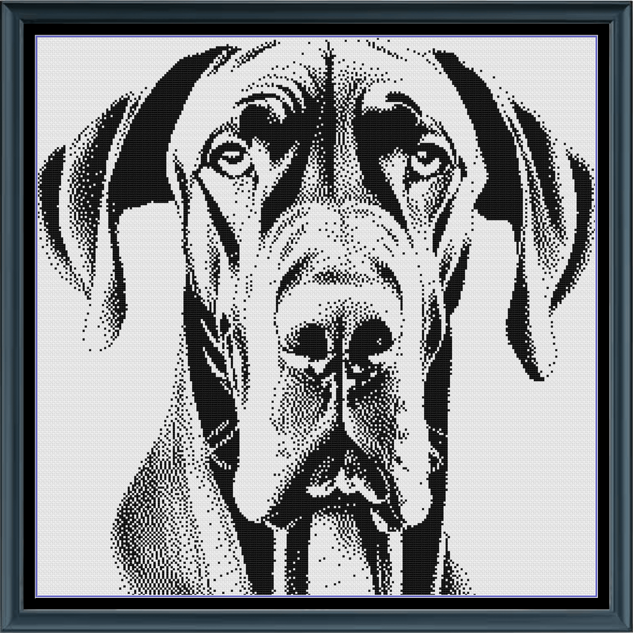 Stitching Jules Design Cross Stitch Pattern Great Dane Monochrome