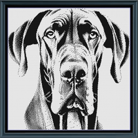 Thumbnail for Stitching Jules Design Cross Stitch Pattern Great Dane Monochrome