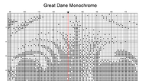 Thumbnail for Stitching Jules Design Cross Stitch Pattern Great Dane Monochrome