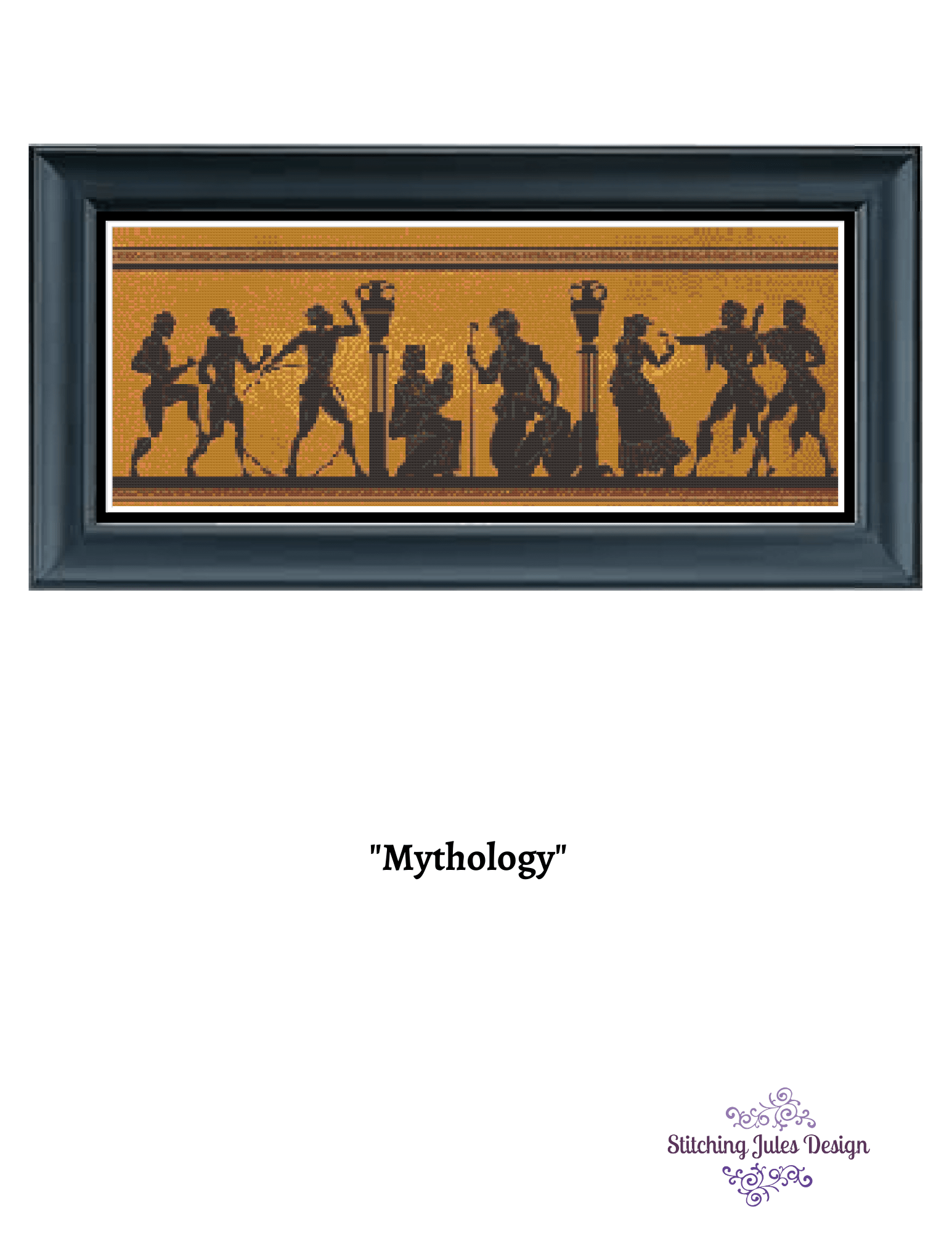 Stitching Jules Design Cross Stitch Pattern Greek Roman Mythology Ancient Culture Cross Stitch Embroidery Needlepoint Pattern Instant PDF Download